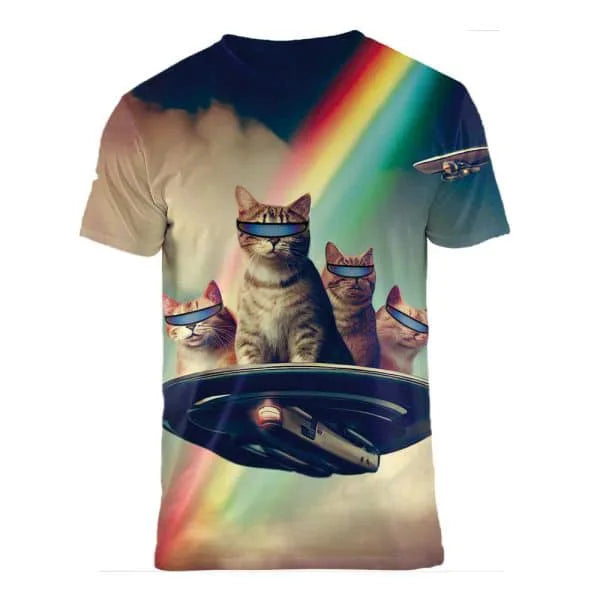 Space kitties on a UFO